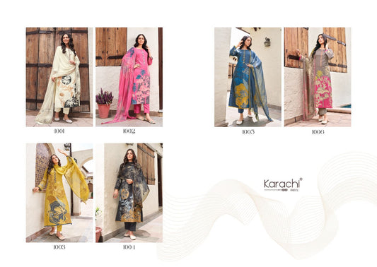 Bahara Karachi Prints Cambric Pant Style Suits Wholesale Price