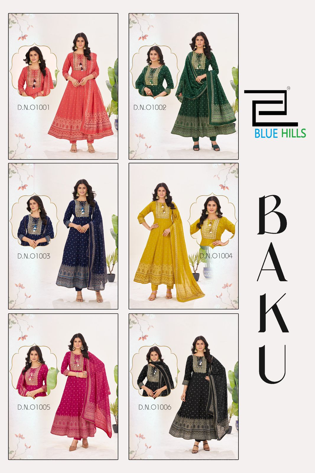 Baku Blue Hills Rayon 14Kg Readymade Anarkali Suits Manufacturer Gujarat
