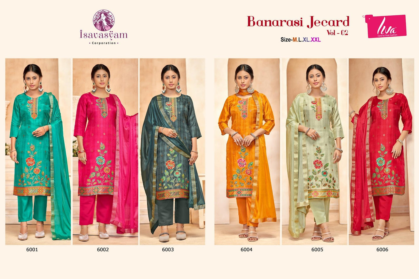 Banarasi Jecard Vol 2 Isavasyam Dola Silk Readymade Pant Style Suits Manufacturer Gujarat