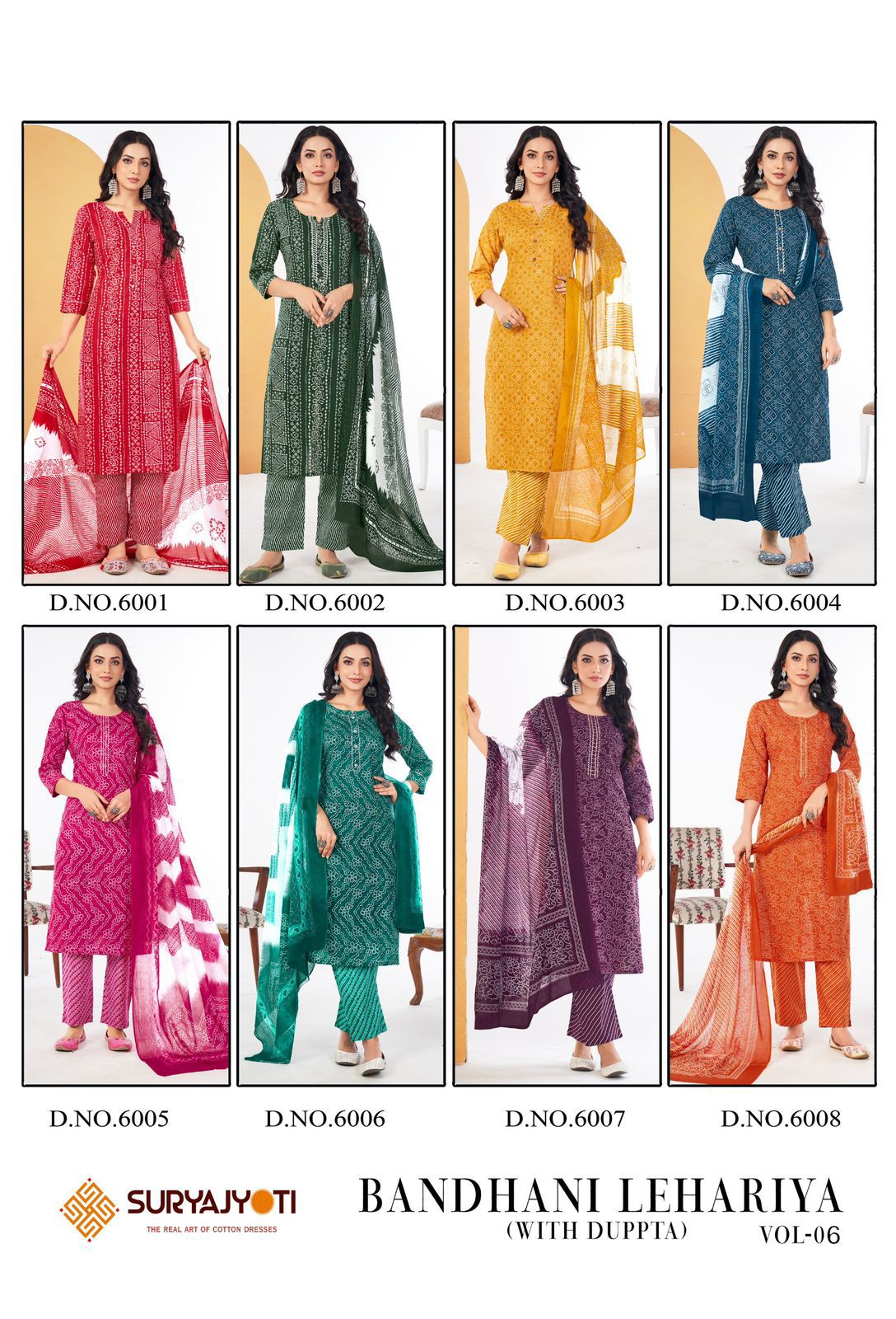 Bandhani Lehariya Vol 6 Suryajyoti Cotton Readymade Pant Style Suits Wholesale Price
