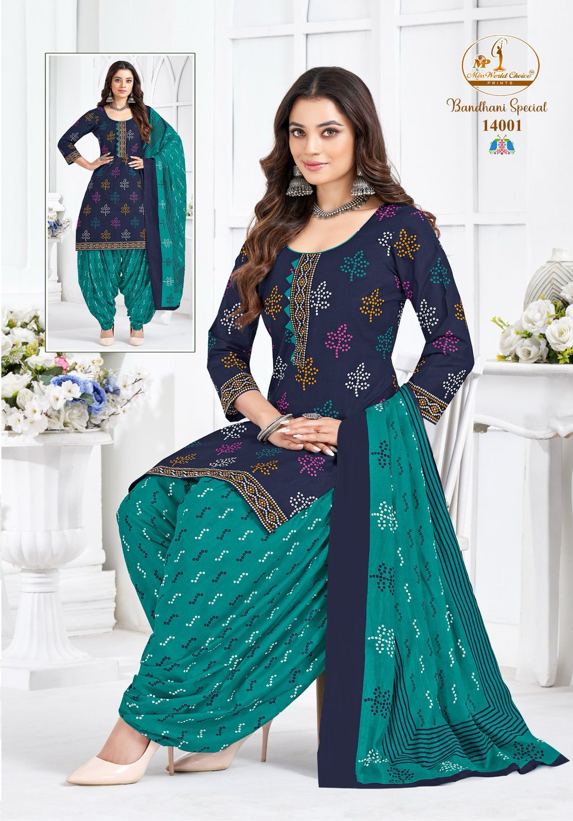 Bandhani Special Vol 14 Miss World Choice Cotton Dress Material Supplier Ahmedabad