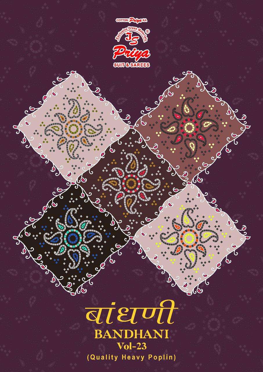 Bandhani Special Vol 23 Js Priya Cotton Dress Material Manufacturer Gujarat