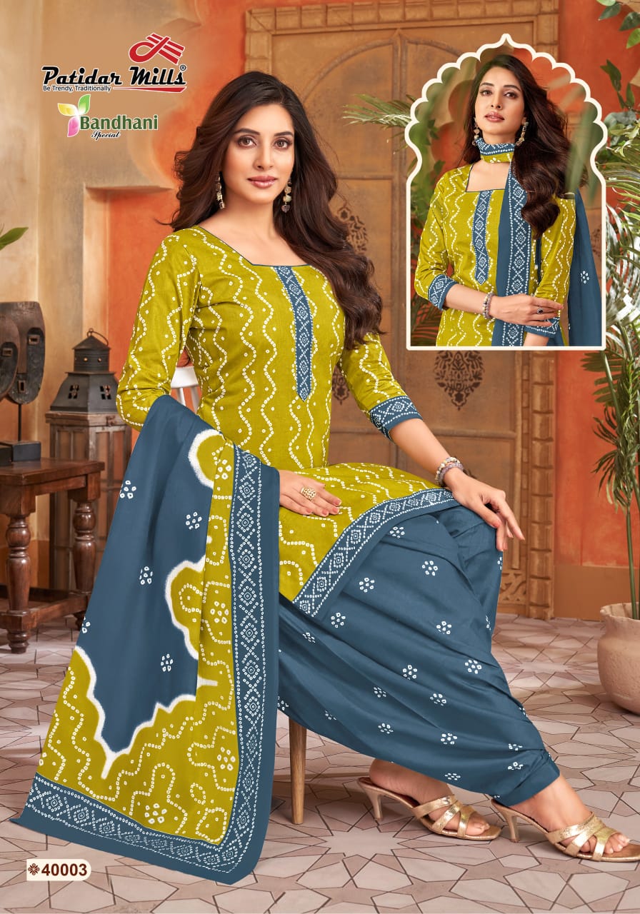 Bandhani Special Vol 40 Patidar Mills Cotton Dress Material Wholesaler Ahmedabad