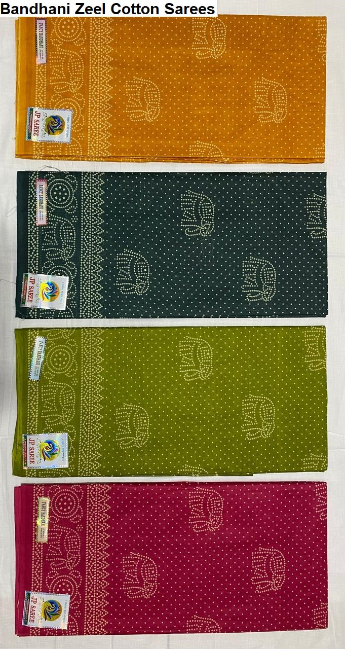 Bandhani Zeel Cotton Sarees Manufacturer