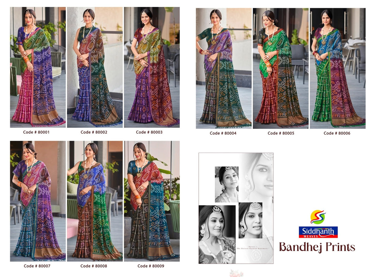 Bandhej Prints Siddhanth Cotton Sarees Wholesale Rate
