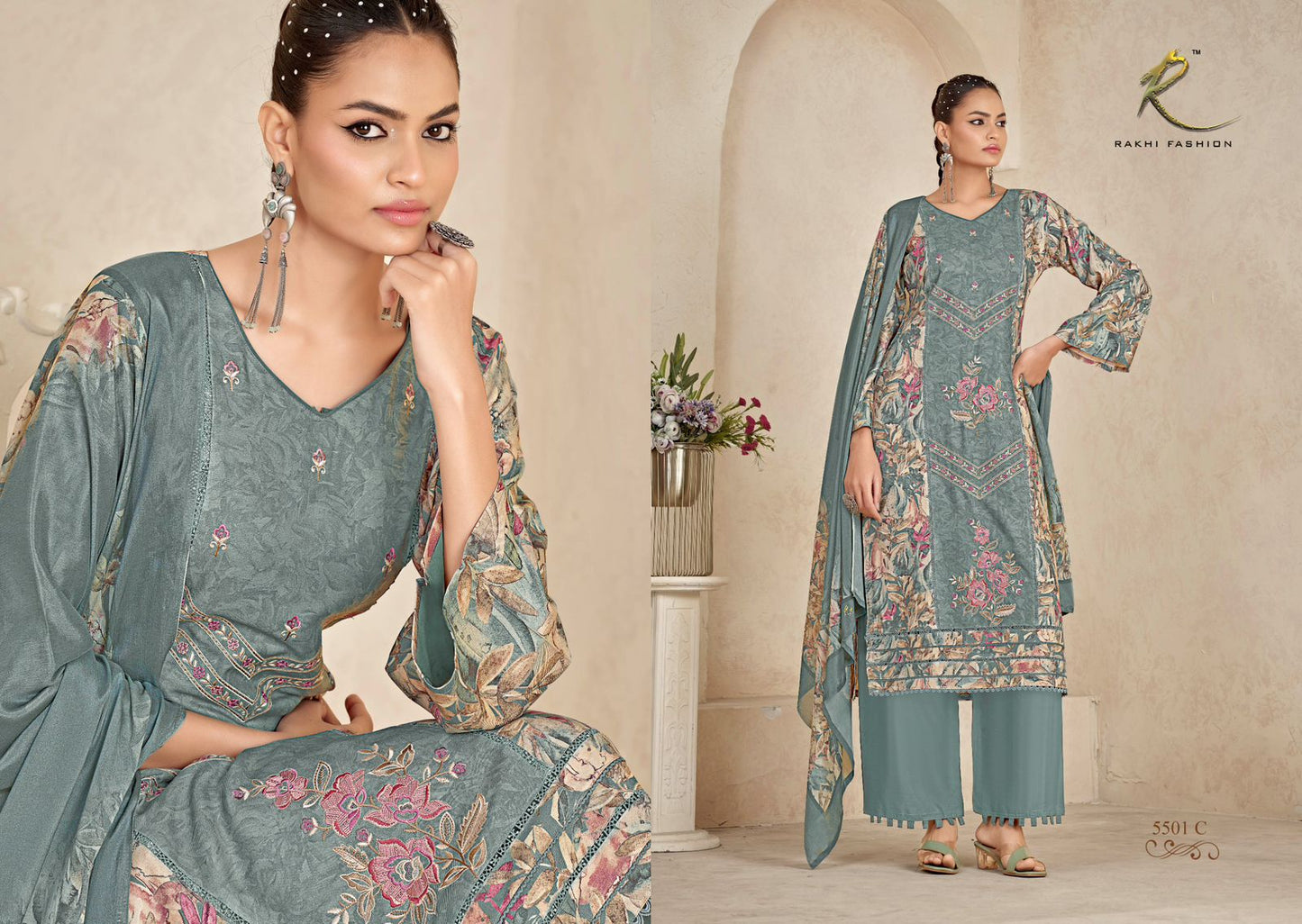 Bani Rakhi Fashion Pashmina Suits Manufacturer Gujarat