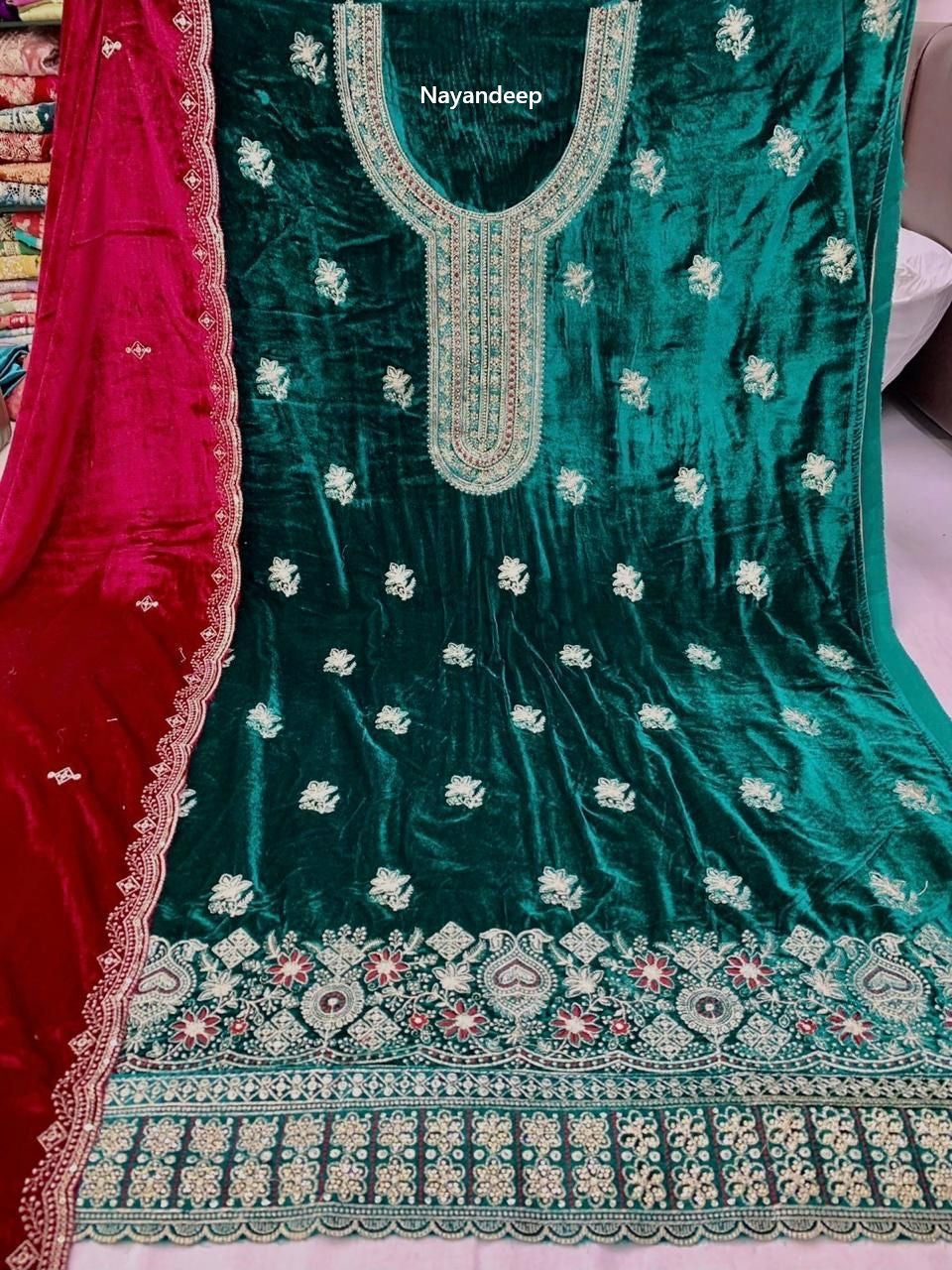 Bansuri Nayandeep Viscose Velvet Suits Exporter