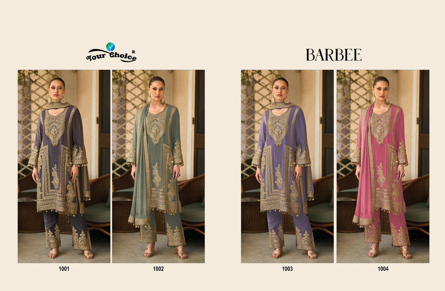 Barbee Your Choice Chinnon Pakistani Readymade Suits Wholesaler Ahmedabad