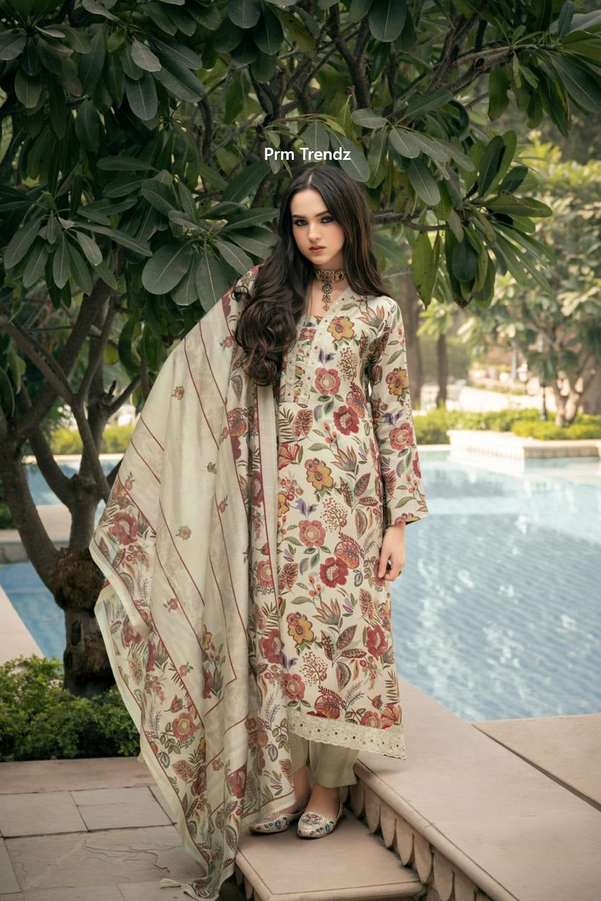Bareeha Prm Trendz Viscose Muslin Pant Style Suits Wholesale Price