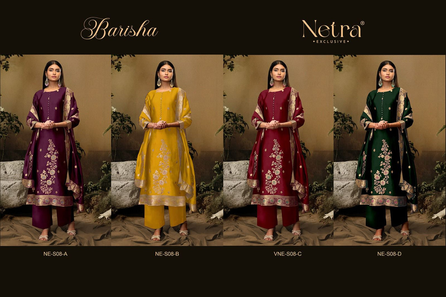 Barisha Netra Premium Viscose Plazzo Style Suits Supplier Gujarat