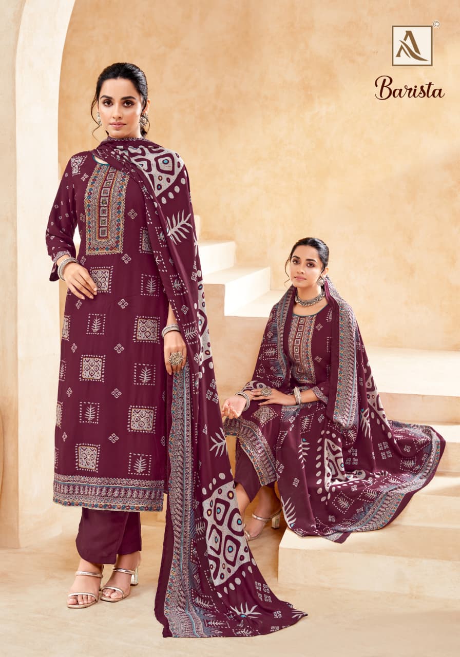 Barista Alok Viscose Karachi Pashmina Salwar Suits Wholesaler