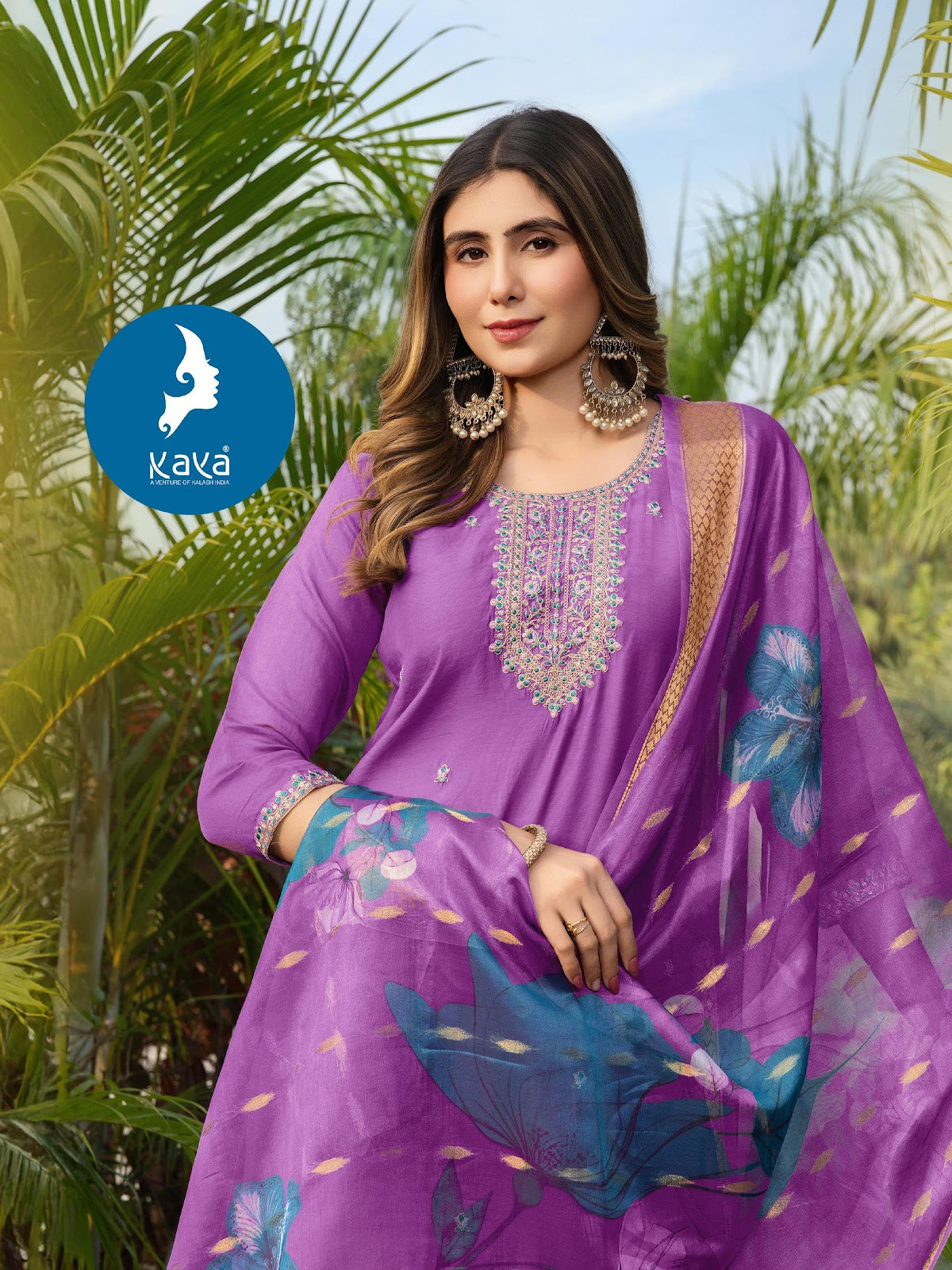 Basanti Kaya Mul Chanderi Readymade Pant Style Suits Exporter Ahmedabad