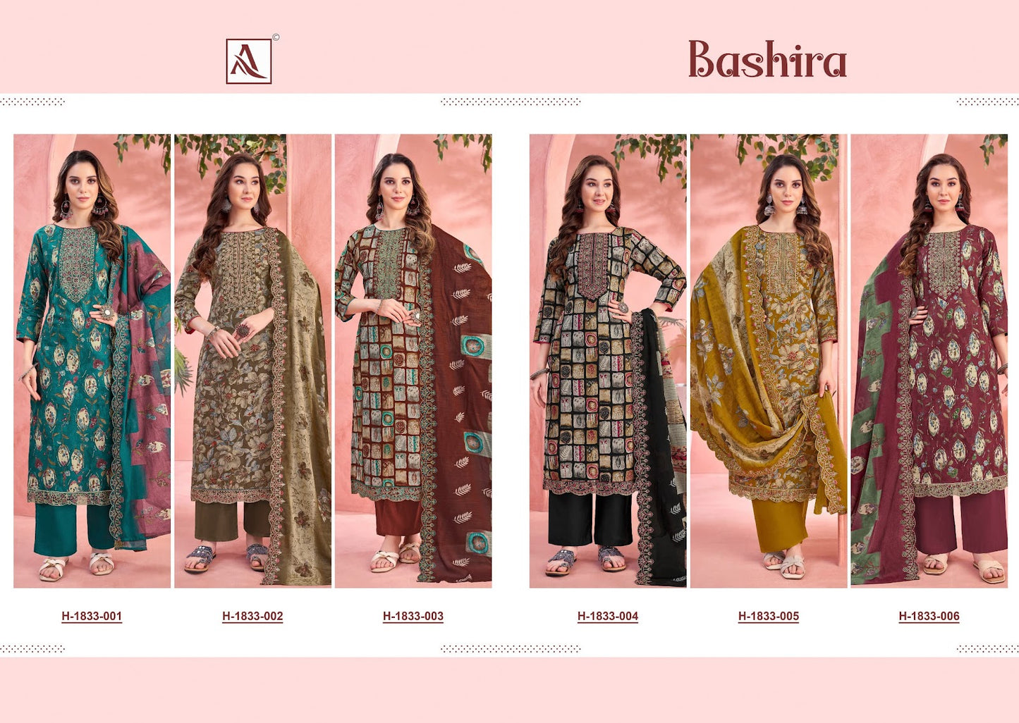 Bashira Alok Cambric Cotton Pant Style Suits Wholesaler Gujarat