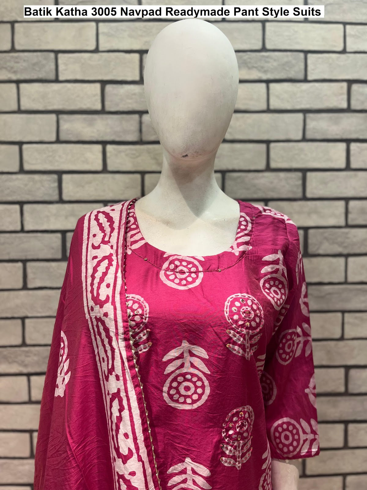 Batik Katha 3005 Navpad Chanderi Silk Readymade Pant Style Suits Supplier India