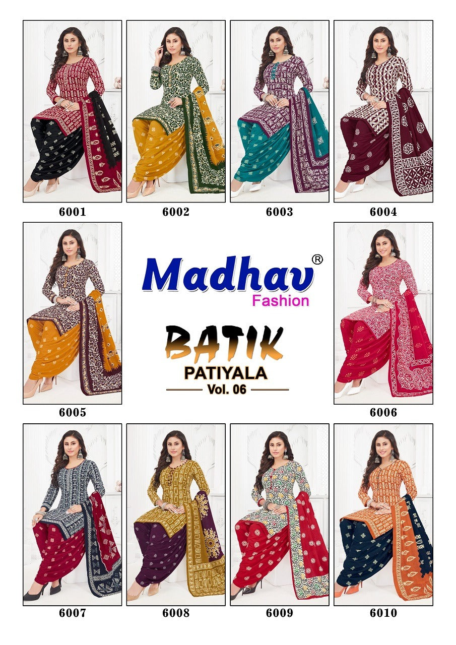 Batik Patiyala Vol 6 Madhav Fashion Cotton Dress Material Supplier Ahmedabad