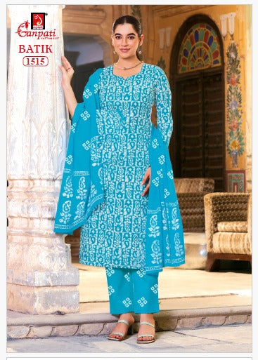 Batik Vol 15 Ganpati Readymade Cotton Pant Suits Exporter Ahmedabad