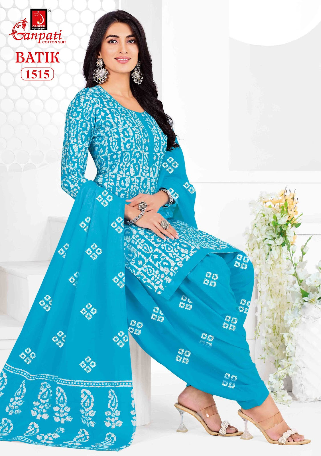 Batik Vol 15 Ganpati Readymade Cotton Patiyala Suits Supplier Ahmedabad