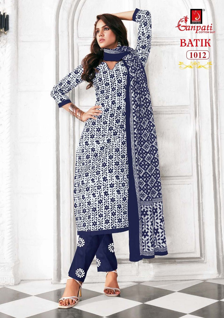 Batik With Pant Vol 10 Ganpati Cotton Readymade Pant Style Suits Wholesale Rate