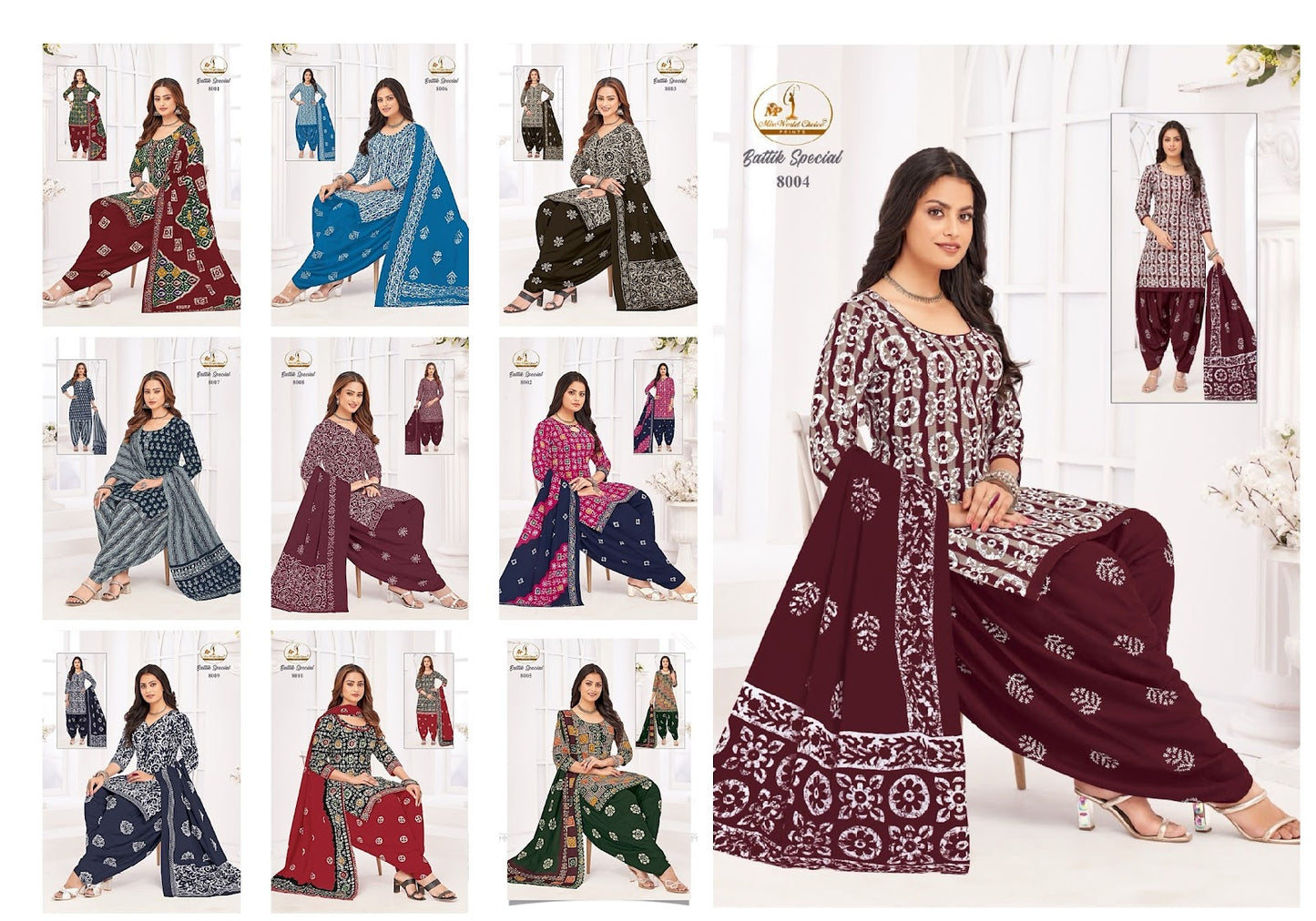 Battik Special Vol 8 Miss World Choice Readymade Cotton Patiyala Suits Supplier Gujarat