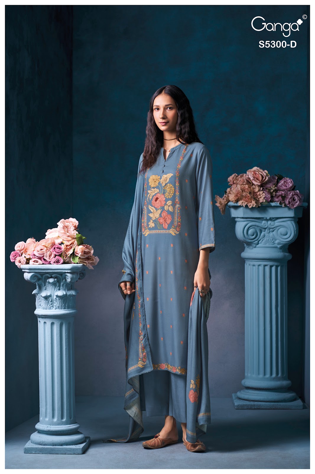 Bayael S5300 Ganga Wool Pashmina Suits Supplier Gujarat