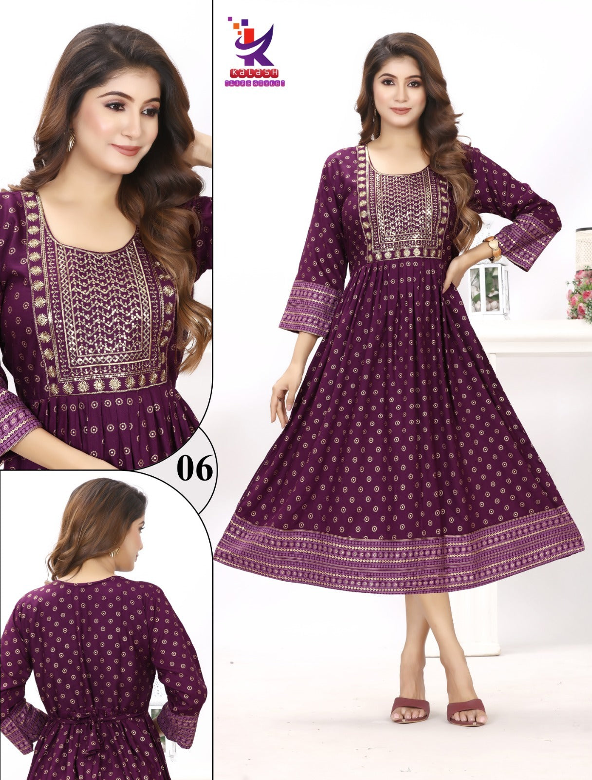 Be Rich 5 Mlm Kalash Lifestyle Rayon 14Kg Anarkali Kurtis Wholesaler