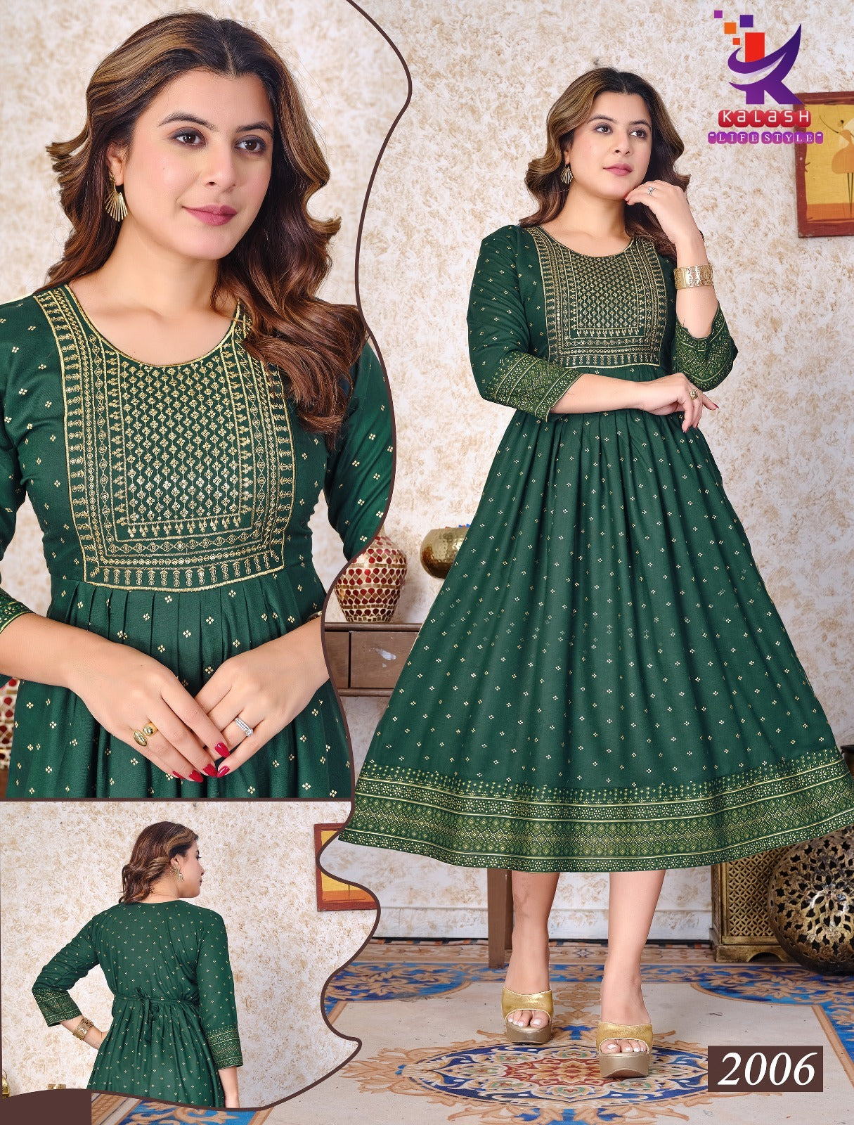Be Rich And Royal 4 Mlm Kalash Lifestyle Rayon 14Kg Anarkali Kurtis Manufacturer