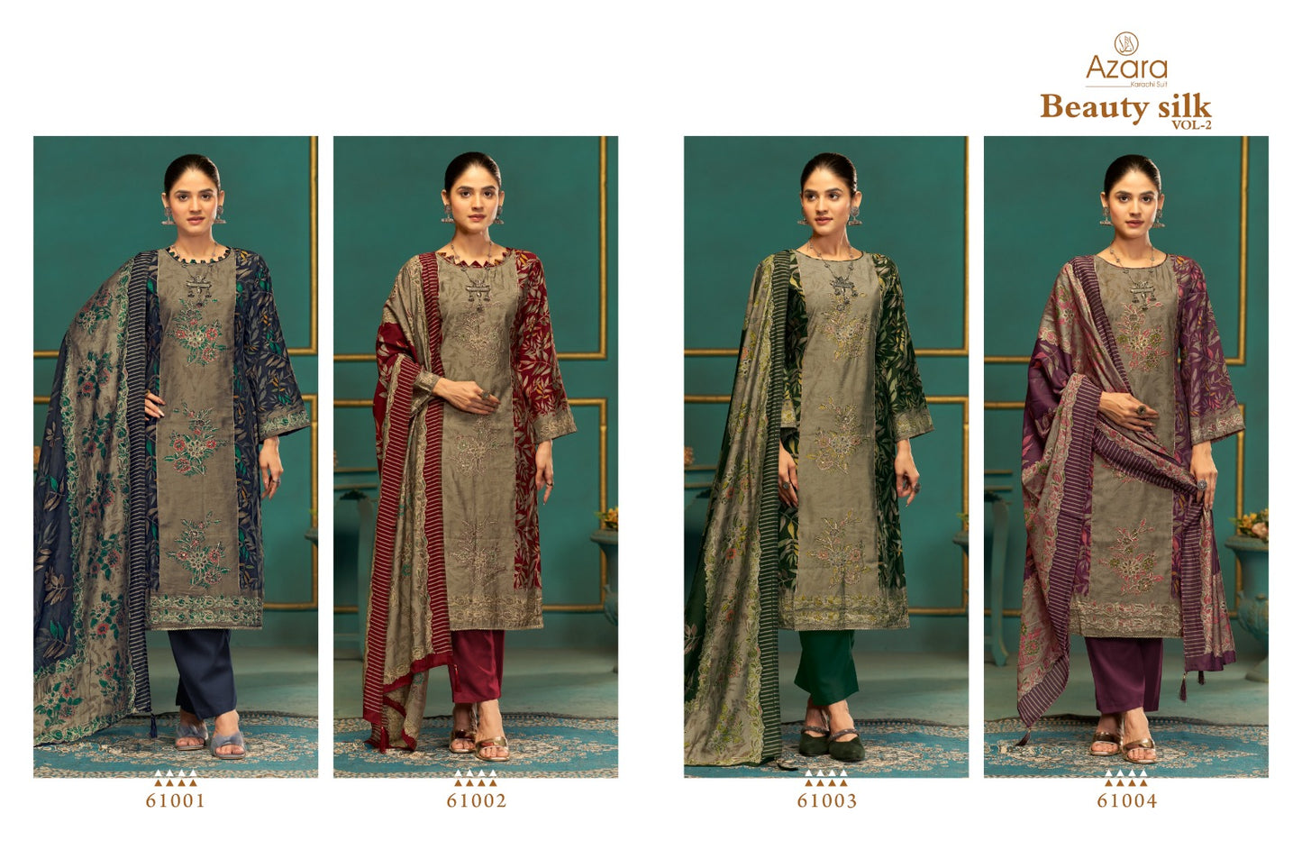 Beauty Silk Vol 2 Radhika Fashion Azara Muslin Karachi Salwar Suits Wholesaler