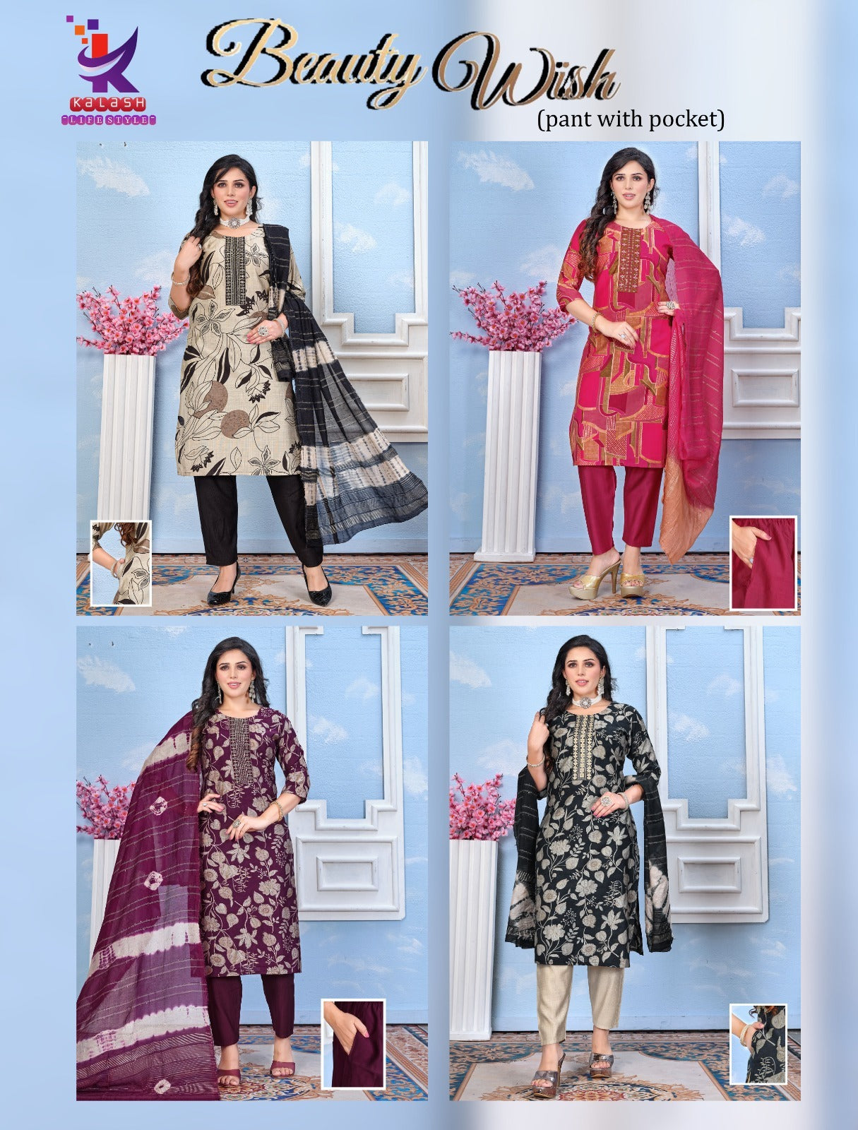 Beauty Wish Mlm Kalash Lifestyle Rayon 14Kg Readymade Suits Manufacturer India