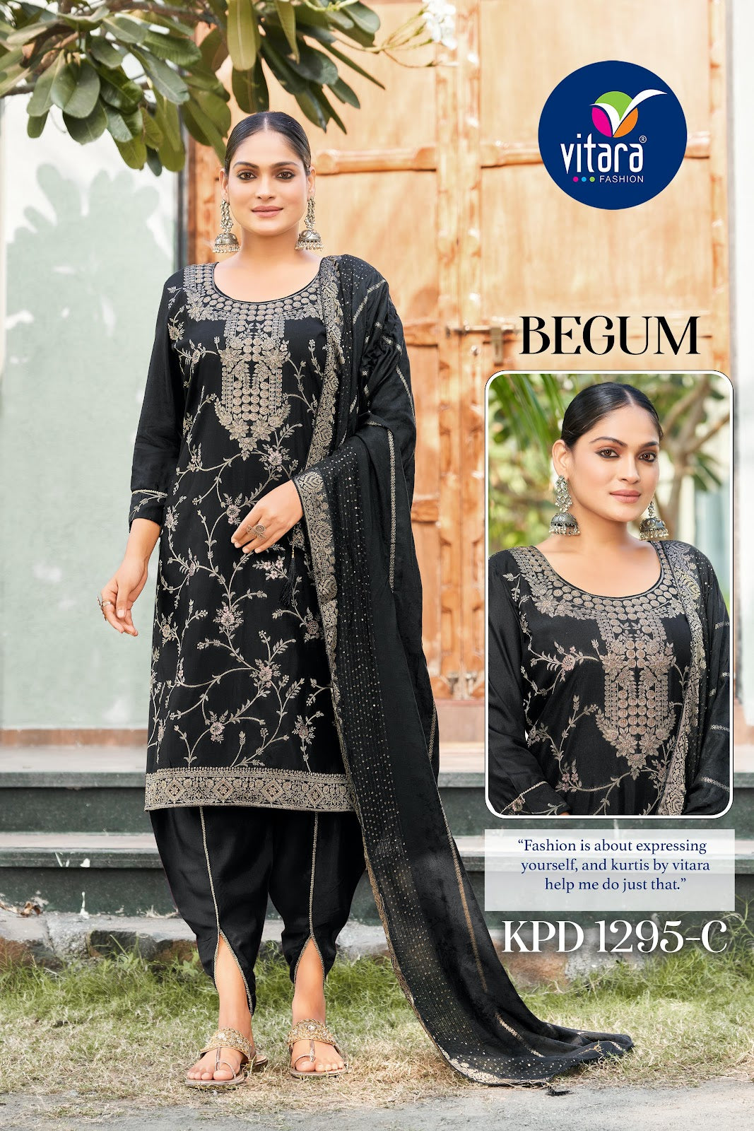 Begum Dhoti Style Vitara Muslin Jacquard Readymade Suits Wholesaler Gujarat