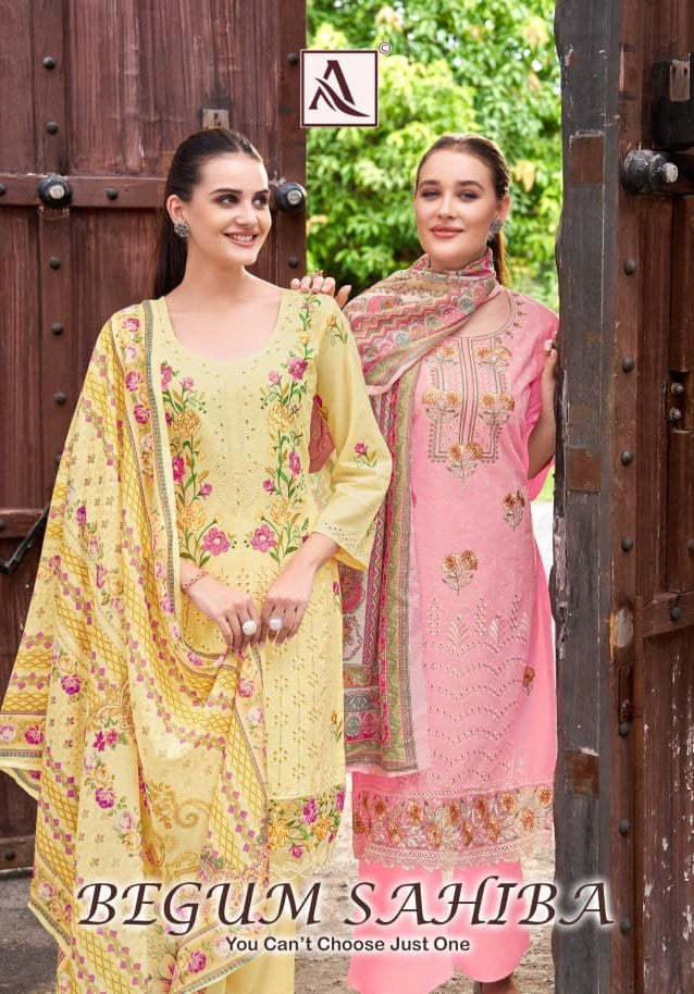 Begum Sahiba Alok Cambric Lawn Karachi Salwar Suits Wholesale Rate