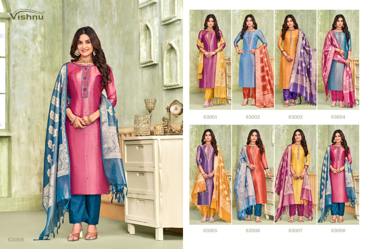 Begum Vishnu Impex Banarasi Silk Pant Style Suits Wholesaler Ahmedabad