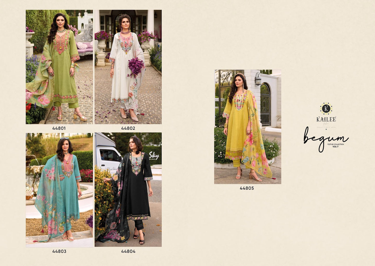 Begum Vol 7 Kailee Fashion Readymade Cotton Pant Suits Supplier