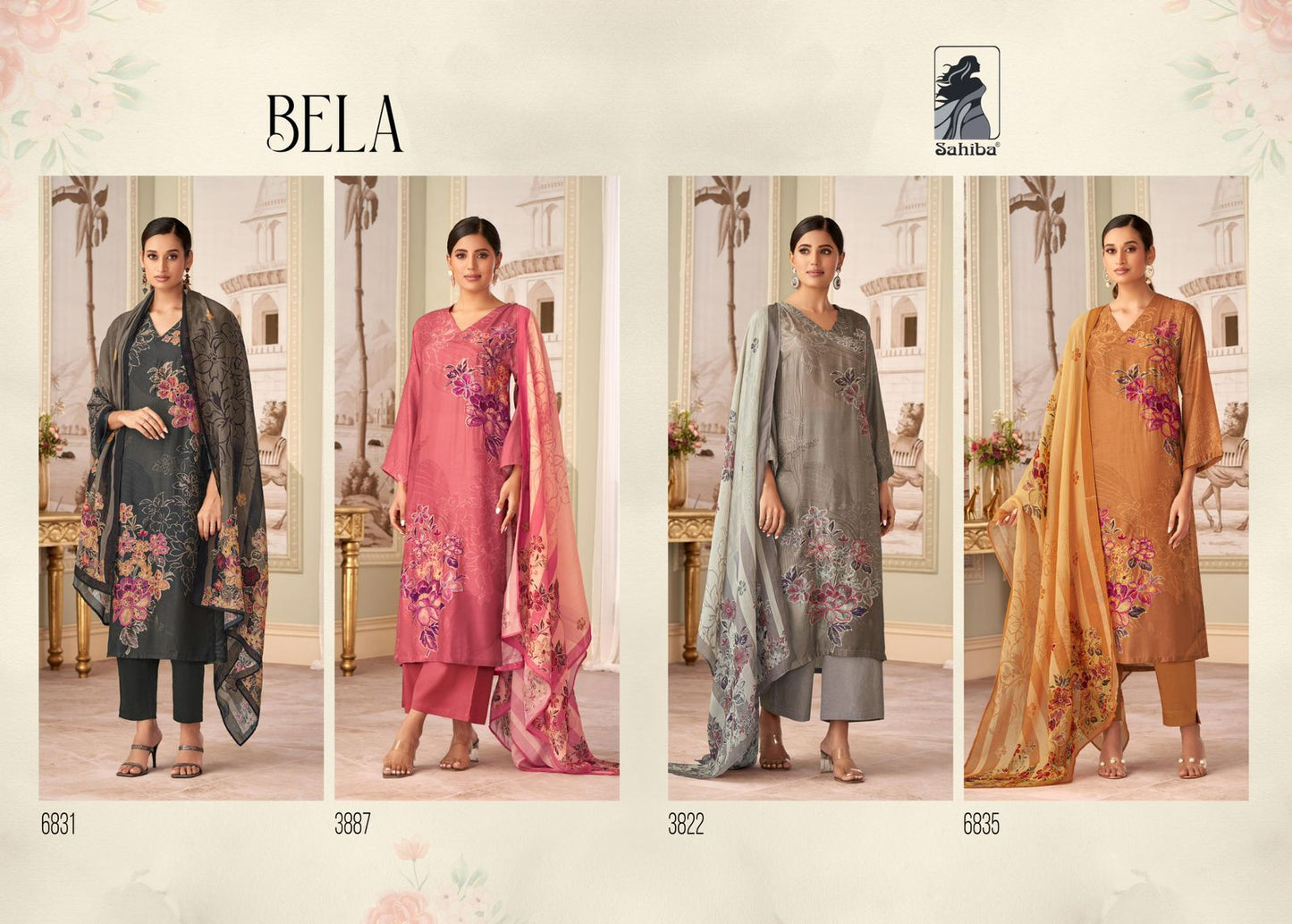 Bela Sahiba Muslin Silk Pant Style Suits Exporter Gujarat