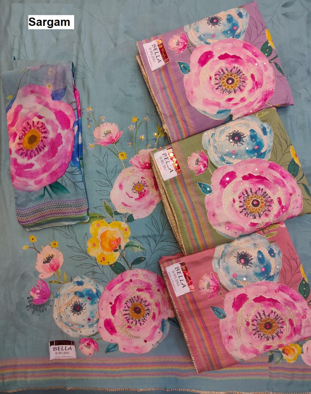 Bella Sargam Prints Pure Muslin Salwar Suits Exporter Ahmedabad