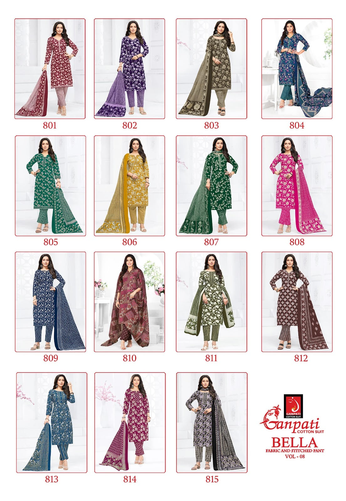 Bella Vol 8 Pant Ganpati Cotton Readymade Suits Wholesale Rate – Kavya Style Plus