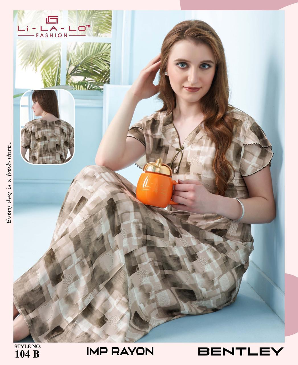 Bentley Lichi Rayon Night Gowns Exporter