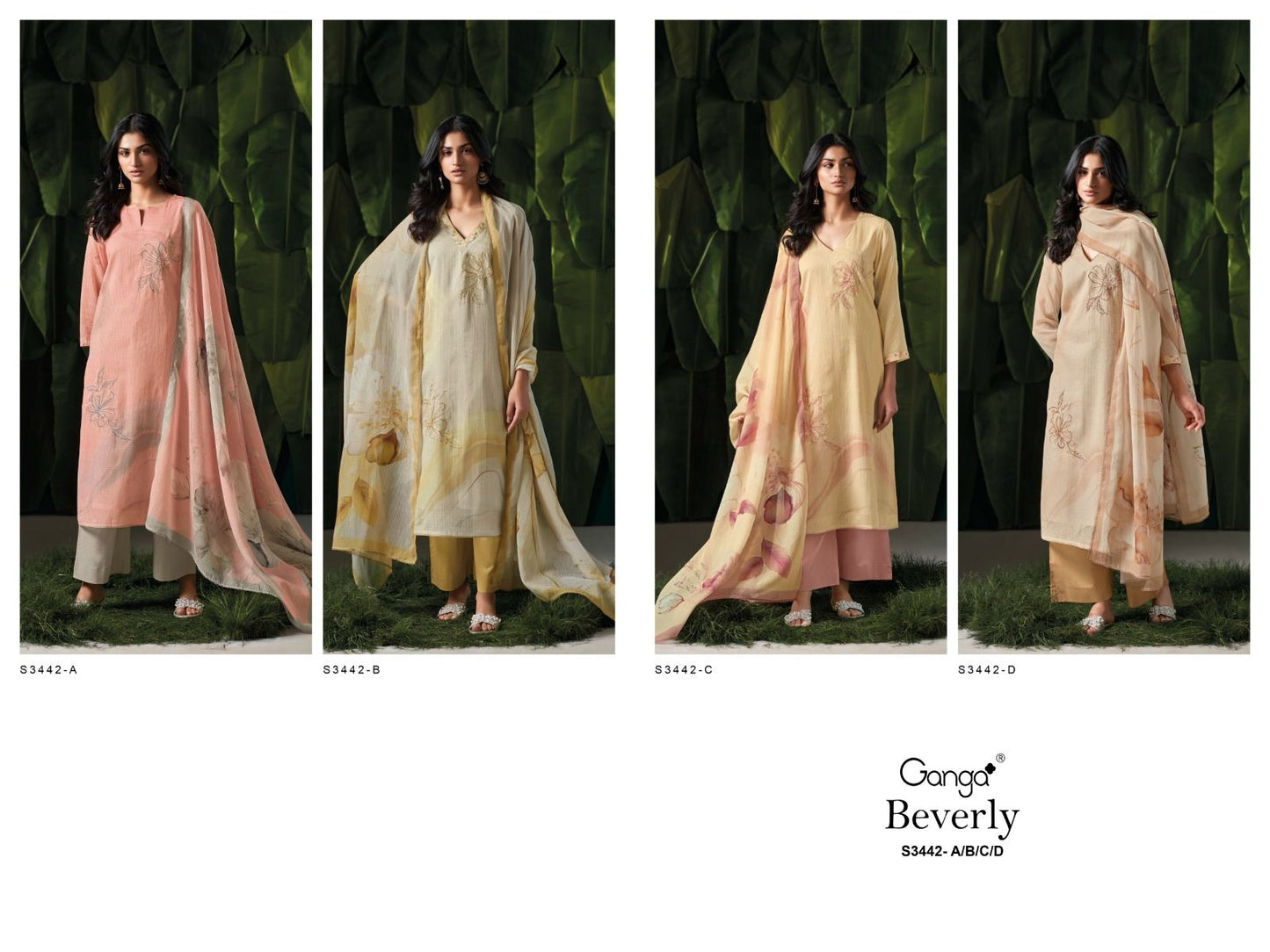 Beverly 3442 Ganga Premium Cotton Plazzo Style Suits Wholesale Price