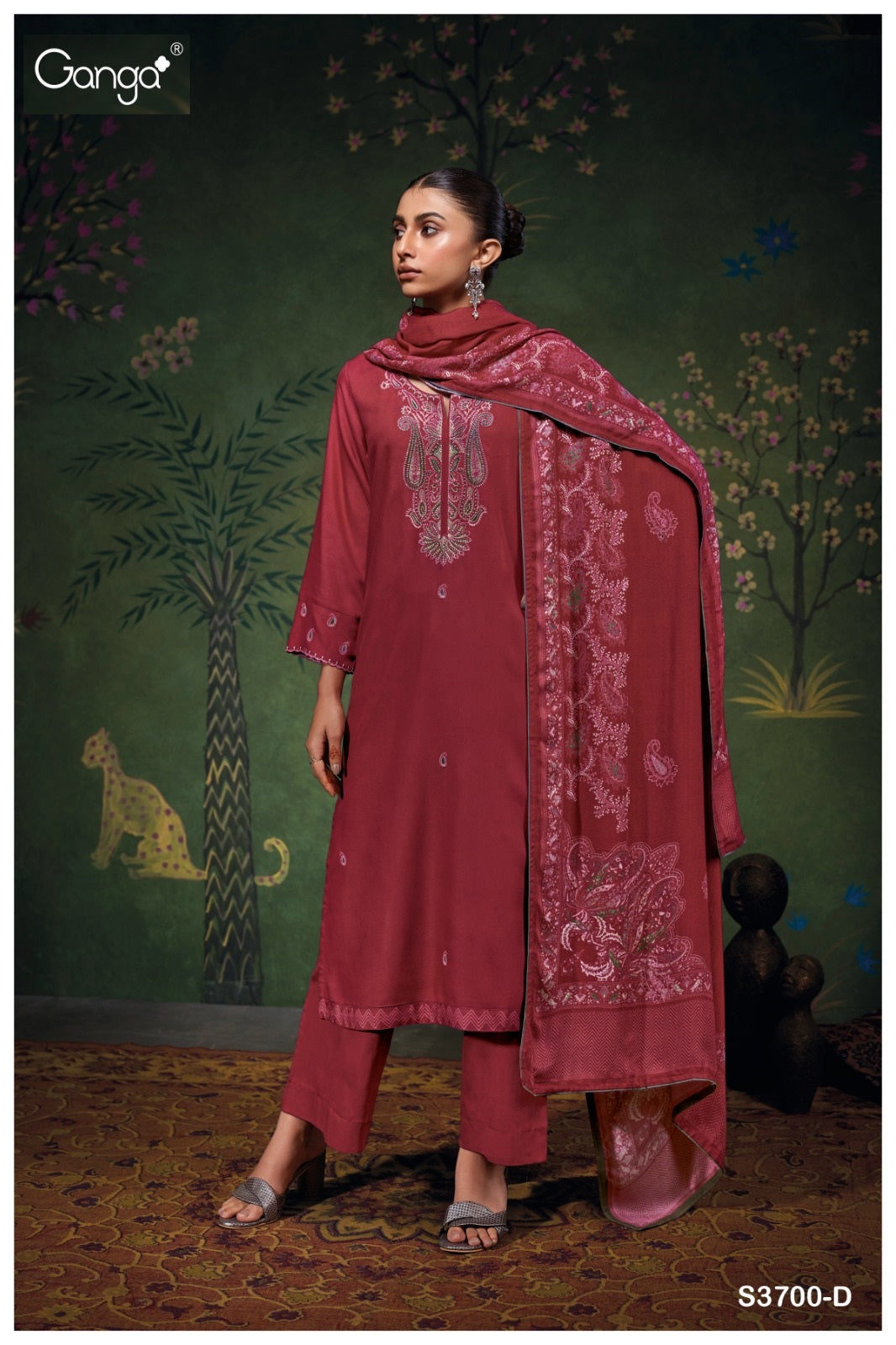 Beyla 3700 Ganga Pashmina Suits Wholesaler India