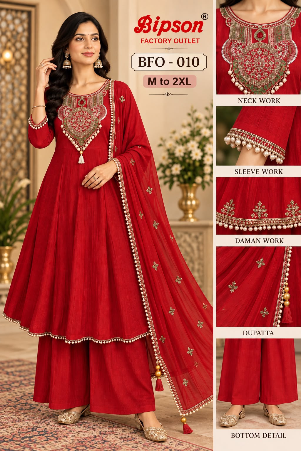 Bfo-010 Bipson Prints Viscose Readymade Plazzo Style Suits Exporter Ahmedabad