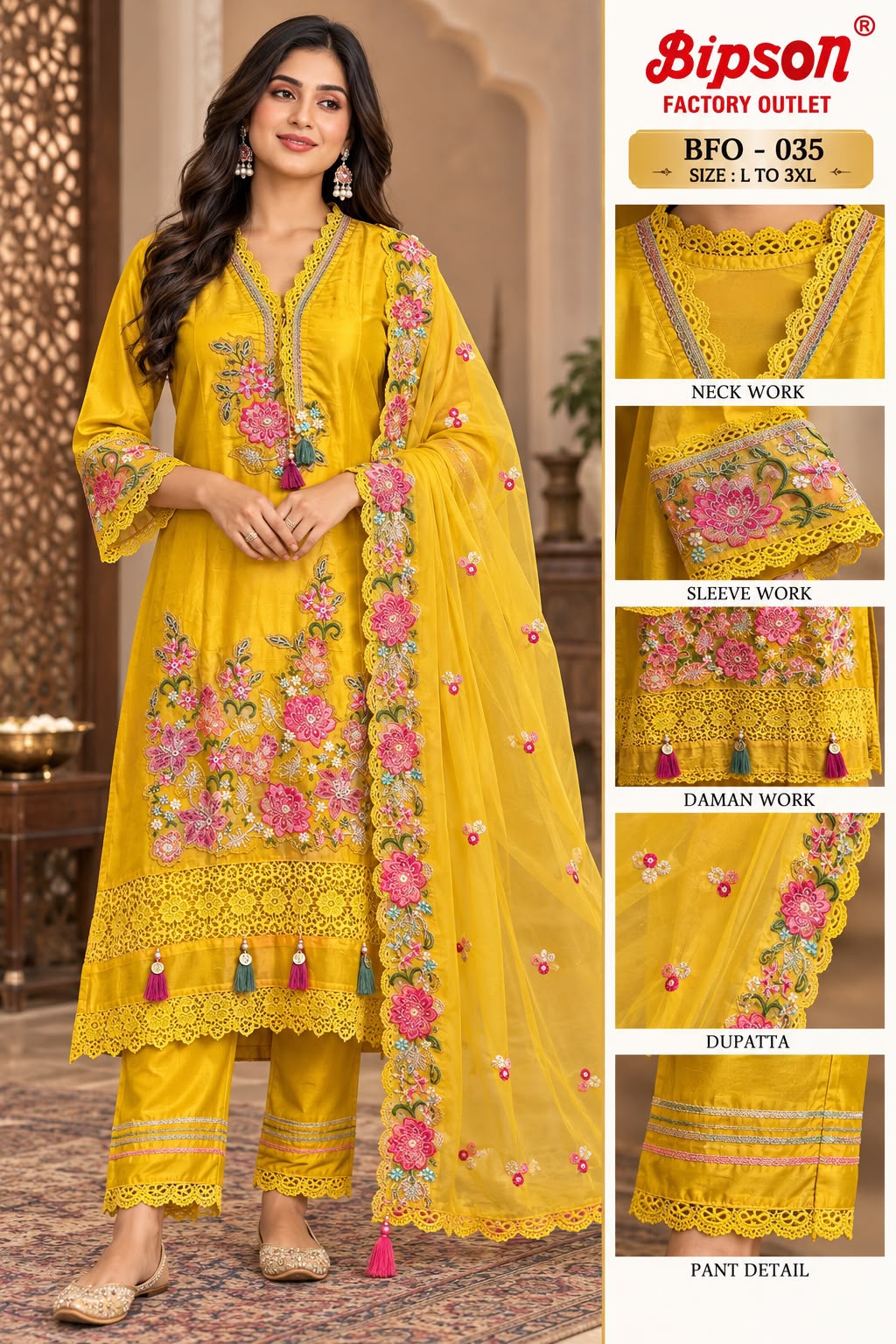 Bfo-035 Bipson Prints Natural Crape Pakistani Readymade Suits Wholesaler Ahmedabad