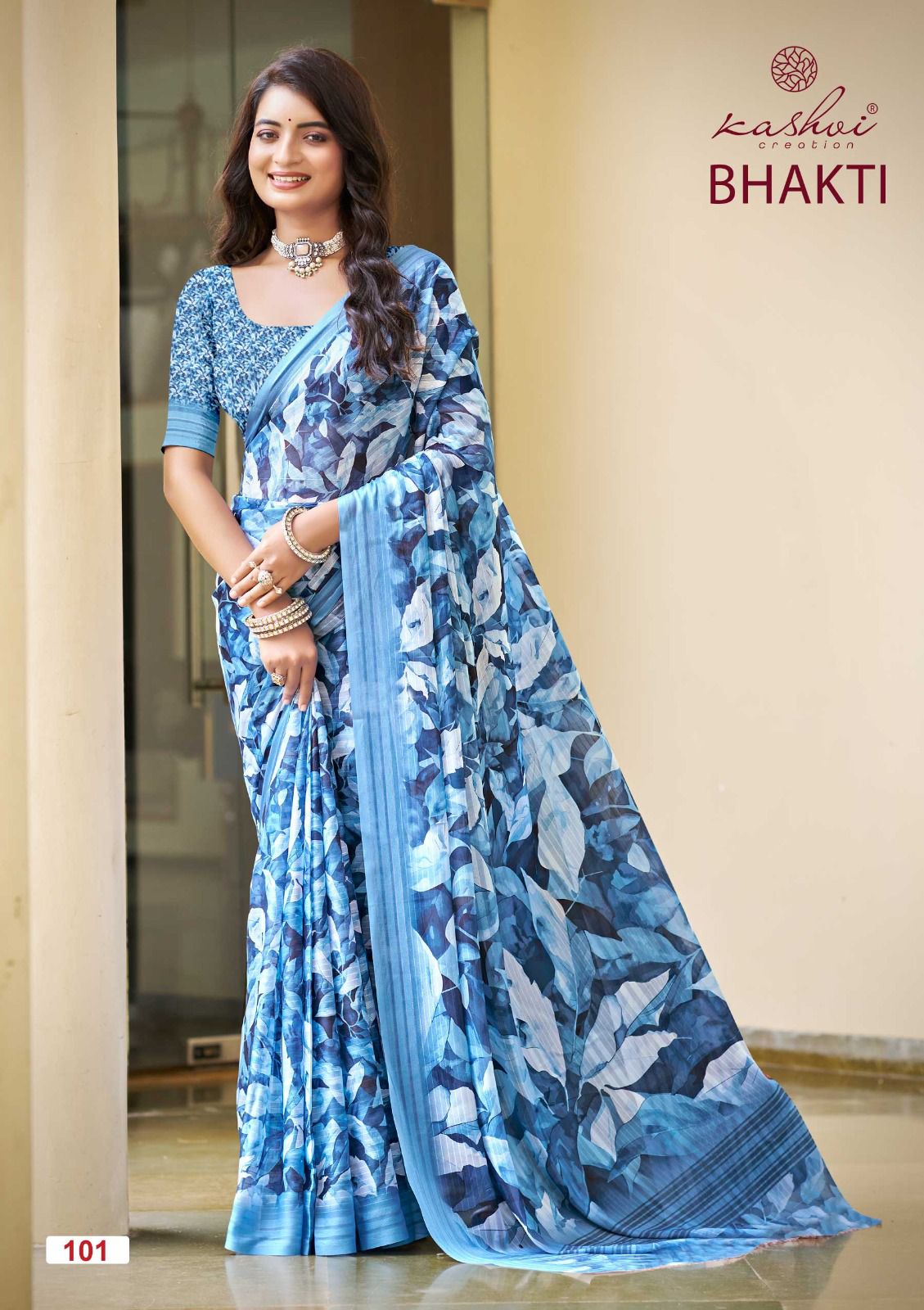 Bhakti Kashvi Creation Dull Moss Sarees Wholesale Rate