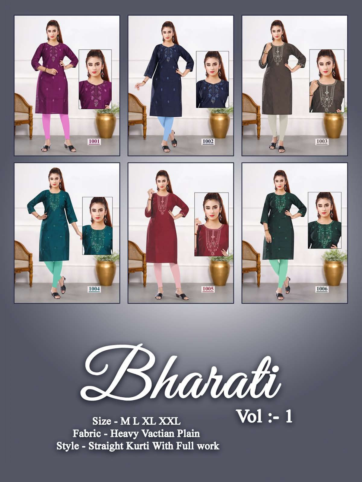 Bharati Vol 1 Kavinay Vatican Knee Length Kurtis Exporter India