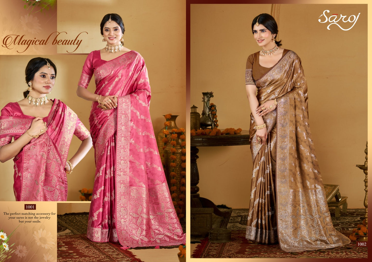 Bhavika Satin Saroski Vol 1 Saroj Sarees Supplier Gujarat