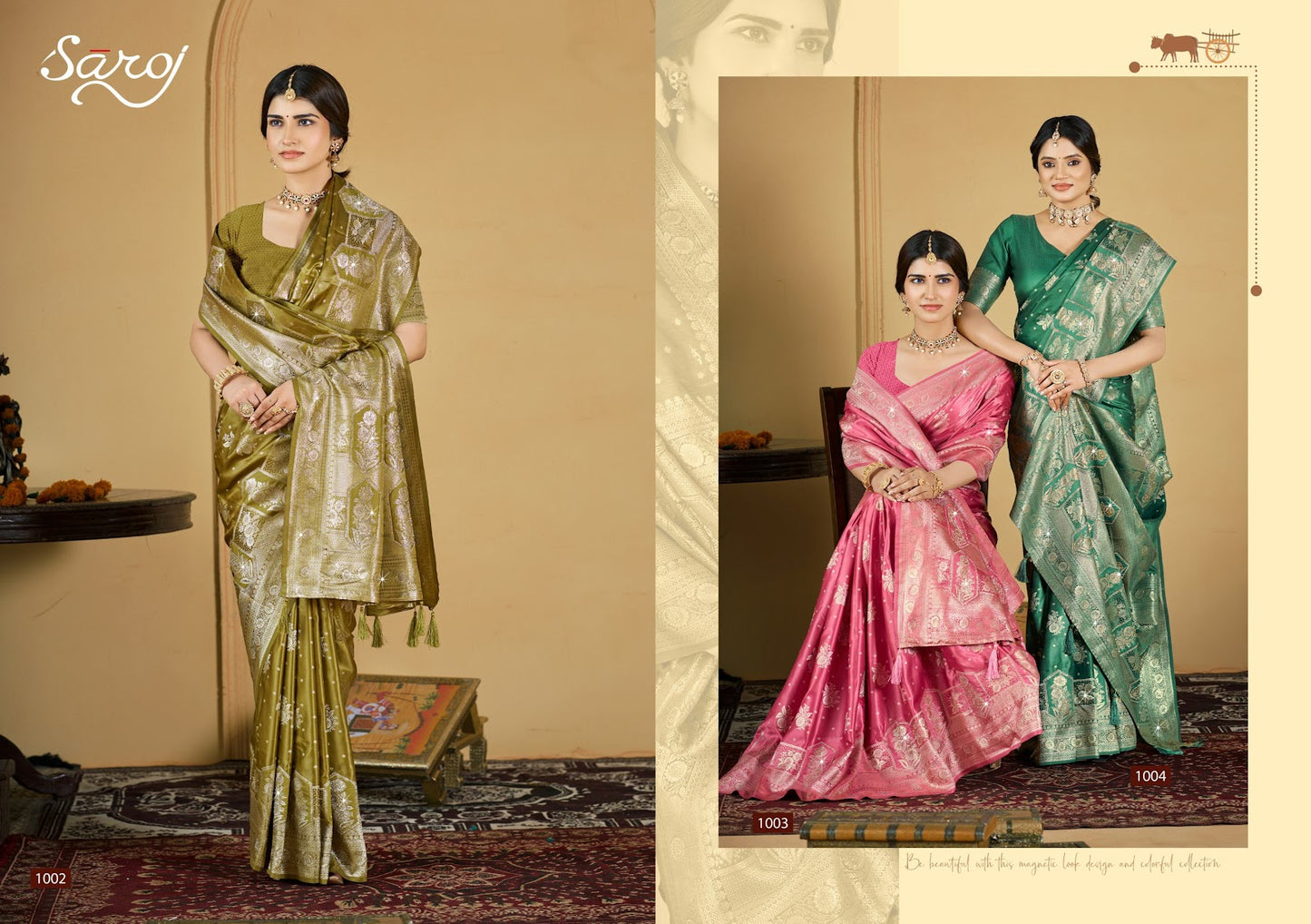 Bhavika Satin Saroski Vol 4 Saroj Sarees Wholesale