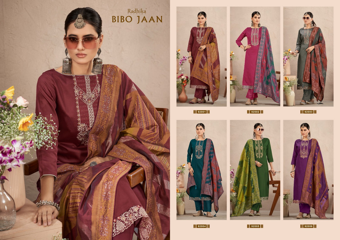 Bibo Jaan Radhika Fashion Pure Zam Pant Style Suits Exporter India