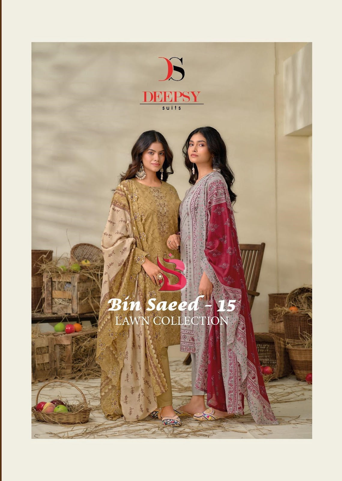Bin Saeed 15 Lawn Collection Deepsy Cotton Karachi Salwar Suits Supplier Ahmedabad
