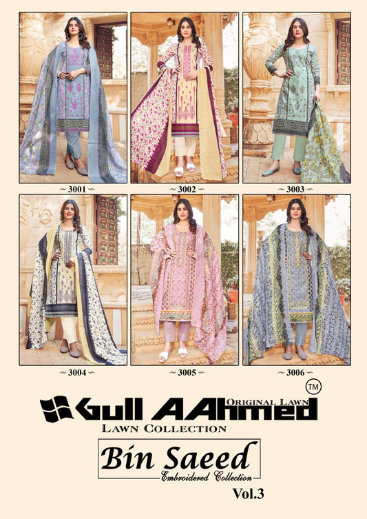 Bin Saeed Embroidery Vol 3 Gul Ahmed Lawn Karachi Salwar Suits