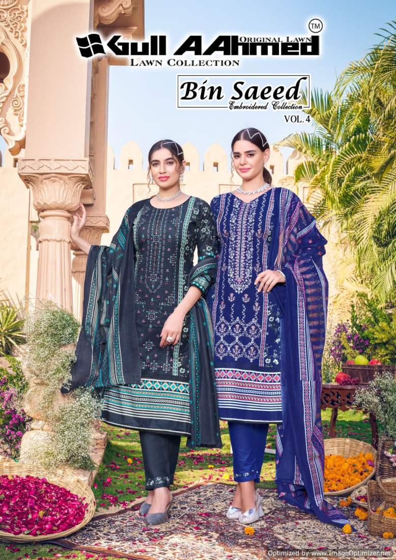 Bin Saeed Embroidery Vol 4 Gul Ahmed Lawn Cotton Karachi Salwar Suits