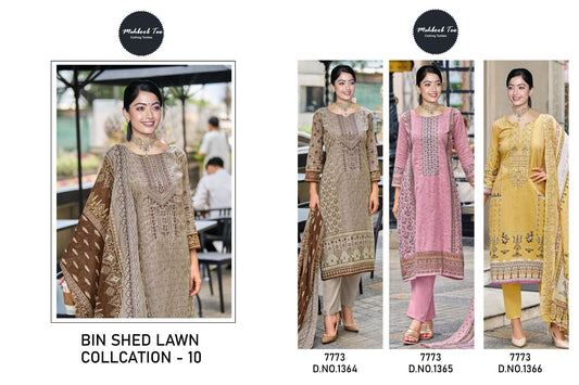 Bin Saeed Lawn Collection Vol 10 Mehboob Tex Cotton Lawn Karachi Salwar Suits Manufacturer Ahmedabad