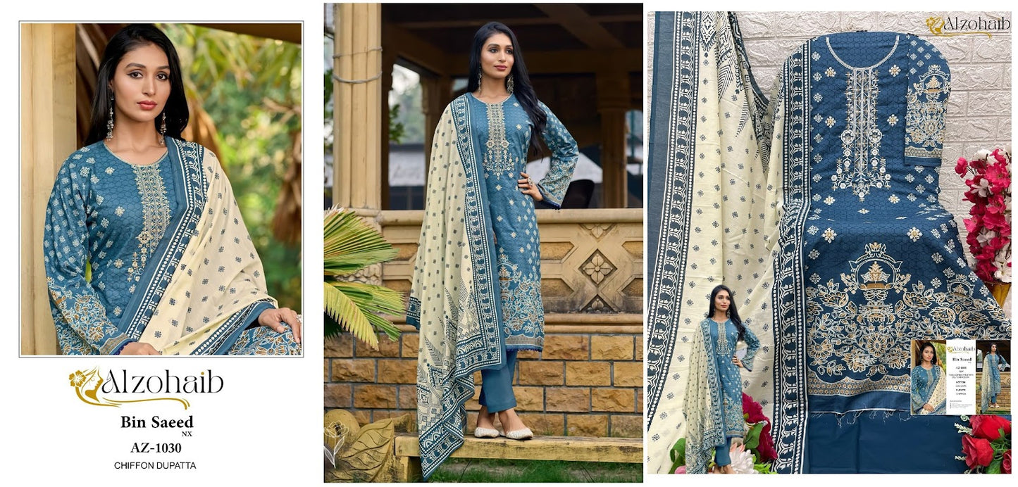 Bin Saeed Nx Al Zohaib Pure Cotton Pakistani Salwar Suits Wholesaler India